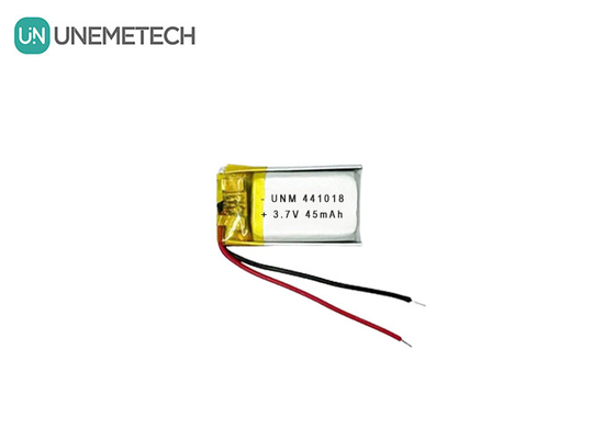 3.7V 45mAh स्मार्ट चश्मे के लिए छोटी कम वजन वाली लिथियम पॉलिमर बैटरी 441018