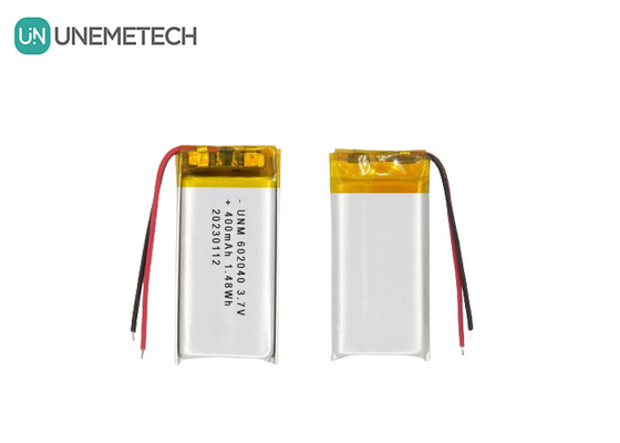 3.7V 400mAh 602040 लिथियम पॉलीमर बैटरी ब्लूटूथ हेडसेट के लिए लंबी आयु