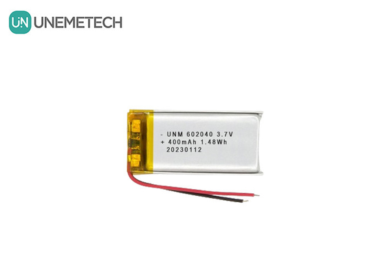 3.7V 400mAh 602040 लिथियम पॉलीमर बैटरी ब्लूटूथ हेडसेट के लिए लंबी आयु