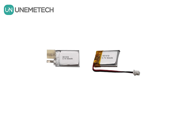 3.7V 50mAh लघु इलेक्ट्रॉनिक उपकरणों के लिए लघु लिथियम पॉलिमर बैटरी 401419