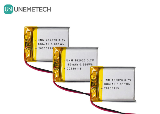 3.7V 180mAh ली आयन बैटरी 462023 इलेक्ट्रॉनिक खिलौनों के लिए लीपो रिचार्जेबल बैटरी पैक