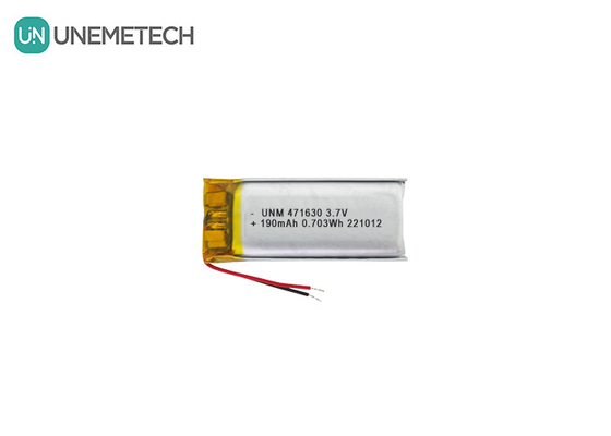 सीई प्रमाणित लीपो बैटरी 471630 3.7V 190mAh पोर्टेबल इलेक्ट्रॉनिक्स के लिए ली-पॉलीमर बैटरी