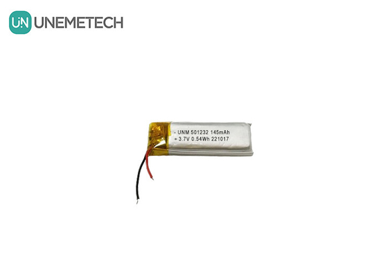 3.7V 145mAh 501232 बबल मशीन के लिए कॉम्पैक्ट डिजाइन लिथियम पॉलिमर बैटरी