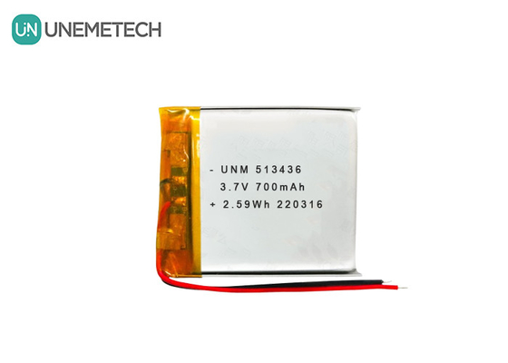 3जीपीएस ट्रैकर्स के लिए.7V 700mAh 513436 रिचार्जेबल लिथियम आयन पॉलिमर बैटरी