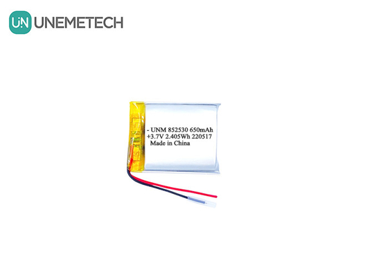 3हेडसेट के लिए.7V 650mAh रिचार्जेबल लिथियम आयन पॉलिमर बैटरी 852530