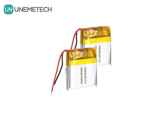 3.7V 250mAh 801823 पॉकेट कैलकुलेटर के लिए उच्च ऊर्जा घनत्व लिपो बैटरी
