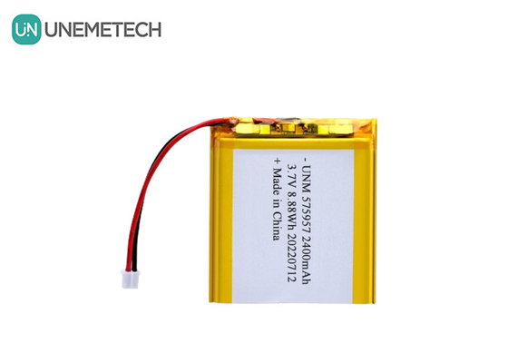 3.7V 2400mAh रिचार्जेबल लिथियम आयन पॉलिमर बैटरी 575957 इलेक्ट्रॉनिक वेज के लिए