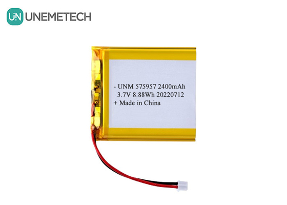 3.7V 2400mAh रिचार्जेबल लिथियम आयन पॉलिमर बैटरी 575957 इलेक्ट्रॉनिक वेज के लिए