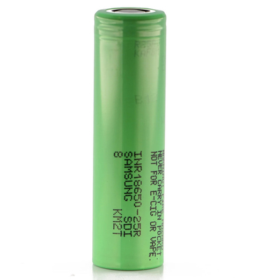 सैमसंग 25R 18650 2500mAh 20A बैटरी 3.6V सिलेंडरिक लिथियम आयन सेल INR18650-25R