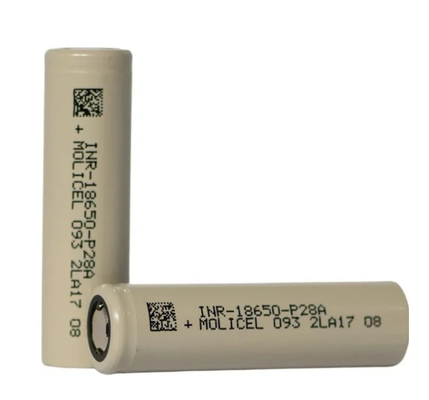 मोलिकल INR-18650-P28A 18650 बैटरी 3.6V 2800mAh 35A अधिकतम निरंतर डिस्चार्ज करंट के साथ