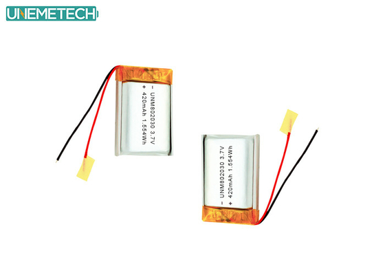 3.7V 420mAh 802030 रिचार्जेबल पॉलिमर लिथियम बैटरी इलेक्ट्रॉनिक उपकरणों के लिए