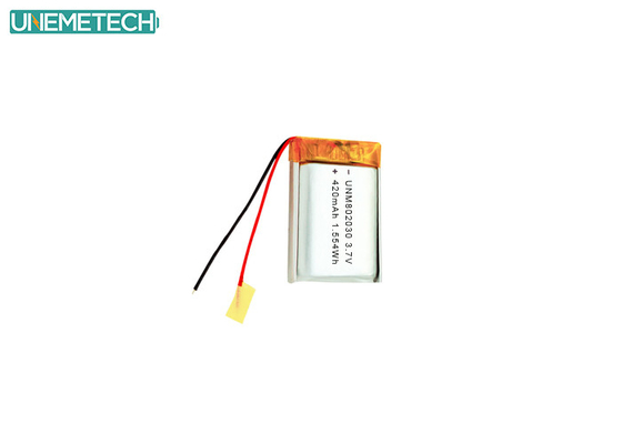 3.7V 420mAh 802030 रिचार्जेबल पॉलिमर लिथियम बैटरी इलेक्ट्रॉनिक उपकरणों के लिए