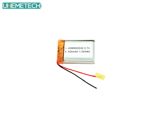 3.7V 420mAh 802030 रिचार्जेबल पॉलिमर लिथियम बैटरी इलेक्ट्रॉनिक उपकरणों के लिए