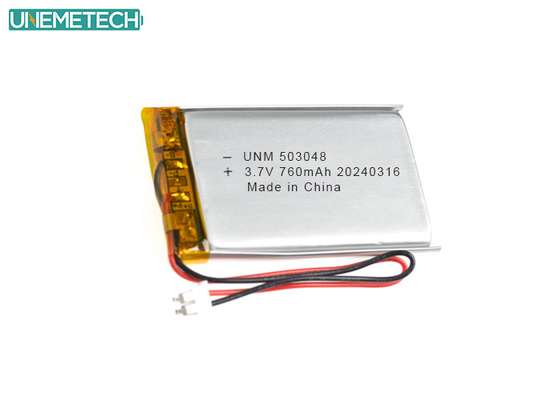 3.7 V 760mAh लिथियम पॉलिमर बैटरी 503048 के साथ CE स्वीकृत स्मार्ट इलेक्ट्रॉनिक्स के लिए