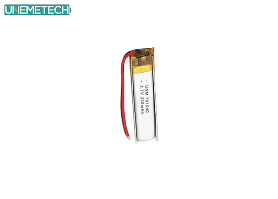 ब्लूटूथ ईयरफोन लिपो बैटरी 701040 3.7 वी 230mAh CE और IEC62133 के साथ अनुमोदित