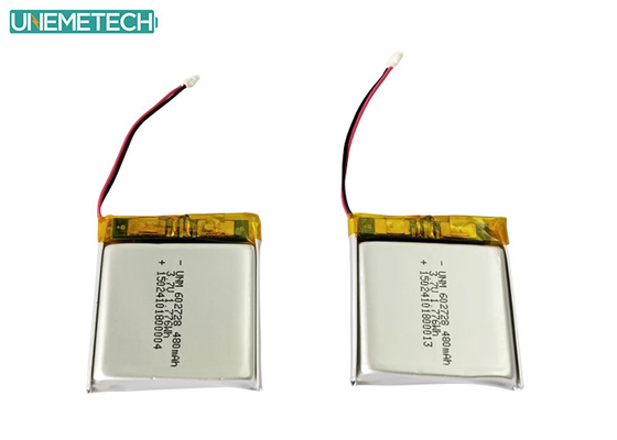 3.7V 480mAh 602728 मिनी रिकॉर्डर के लिए रिचार्जेबल लिथियम आयन पॉलिमर बैटरी