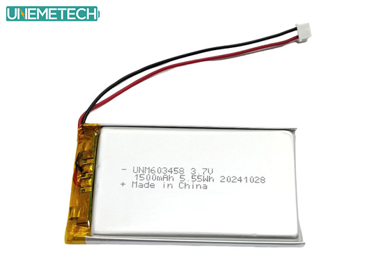 रिचार्जेबल पॉलिमर लिथियम आयन बैटरी 603458 3.7V 1500mAh प्रिंटर के लिए लिपो बैटरी