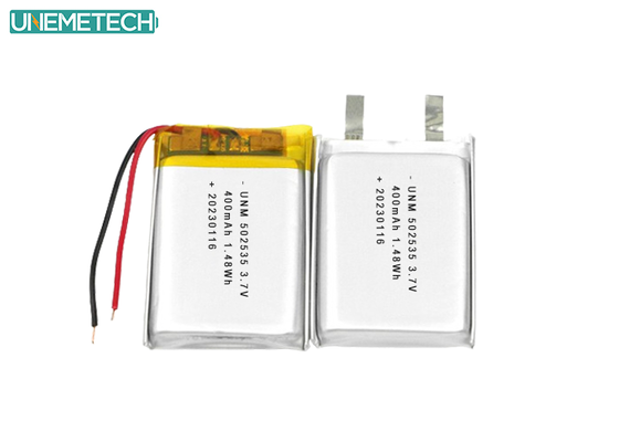 गुणवत्ता इलेक्ट्रॉनिक उपकरणों के लिए ली पॉलिमर बैटरी पैक 502535 400mAh 3.7V बैटरी कारखाना