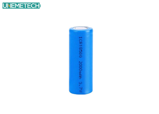 गुणवत्ता 3.7V 18500 लिथियम आयन बैटरी 2000mAh रिचार्जेबल बेलनाकार कारखाना